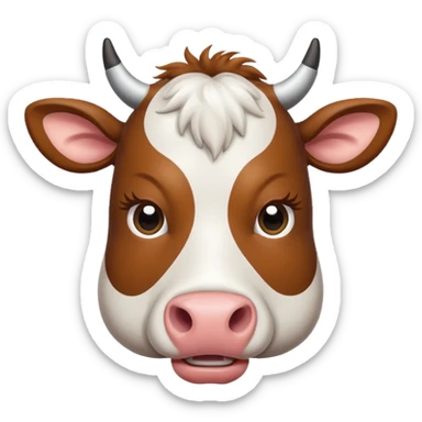 Cow with eyelashes  sticker