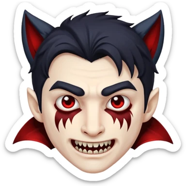 A man with vampire and wolf sticker