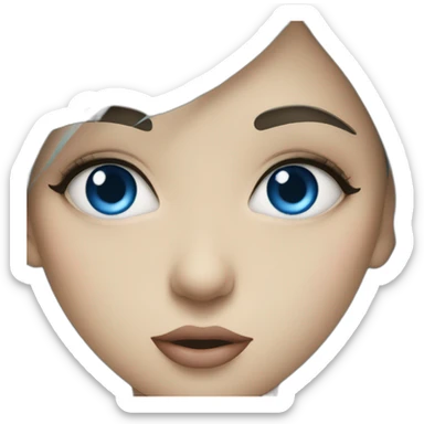 Blue eye girl sending kisses sticker