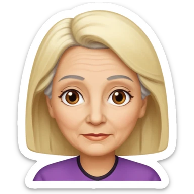 Rea emoji bionda di 70 anni occhi castani sopracciglia nere sticker