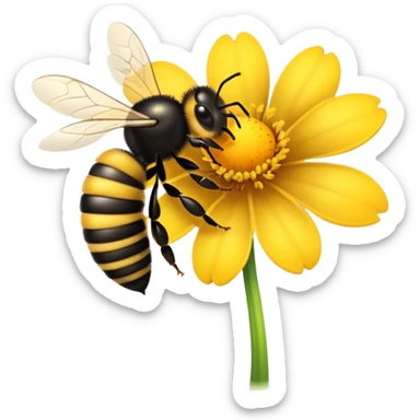 Bee on a flower sticker