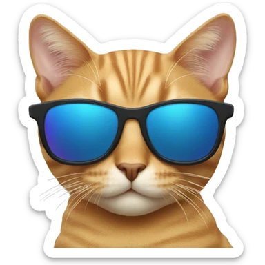 Cat with sunglasses sticker