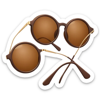 A pair of round-framed sunglasses with brown lenses sticker