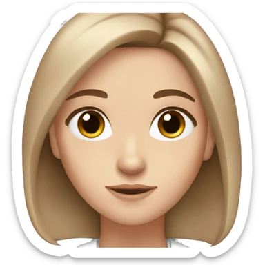 White girl with brown hair and almond brown eyes  sticker