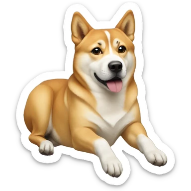 DOGE sitting on a bull sticker