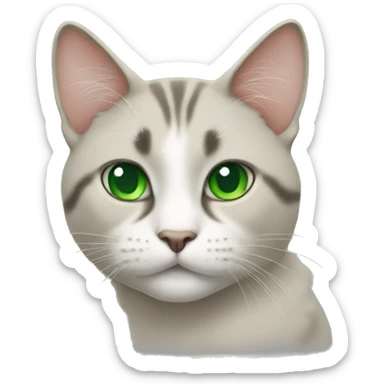 Greg cat with green eyes  sticker