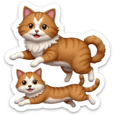Cat jumping  on top dog sticker