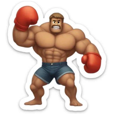 Big Buff guy beating up Children sticker