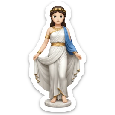 Marble Greek statue of a brunette Greek goddess  sticker