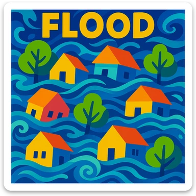 creative interpretation of flood sticker