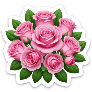 Huge pink flower bouquet with different flowers and pink tones and roses sticker