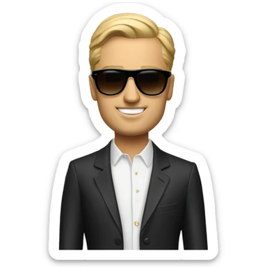 Rich guy with Balenciaga sunglasses sticker