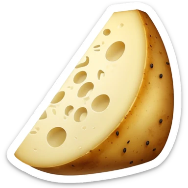 potato wedge with pecorino romano and cracked black pepper sticker