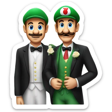 Mario and Luigi at a wedding sticker