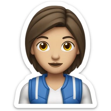 brunette female boxer with tennis outfit sticker