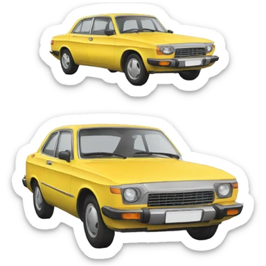 Car with « Alia » text sticker