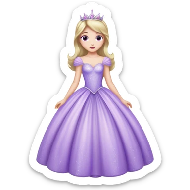 Lilac sparkly ballgown princess dress sticker