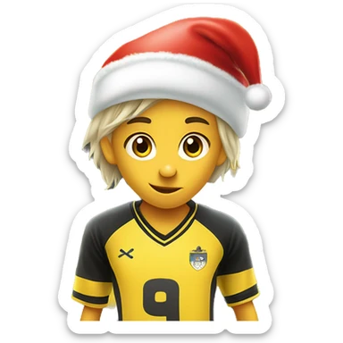 9 year old kids soccer team called the silent knights, put a soccer ball with a Santa hat on the front of the jersey. All of the kids are yellow sticker