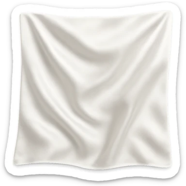a white silk square, elegant, soft texture, realistic folds, on a transparent background sticker