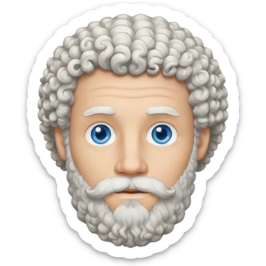 white bearded and curly haired sticker