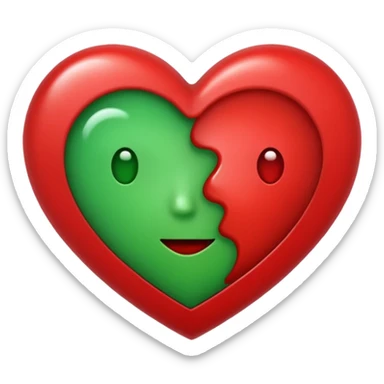 heart emoji that's half red, half green sticker