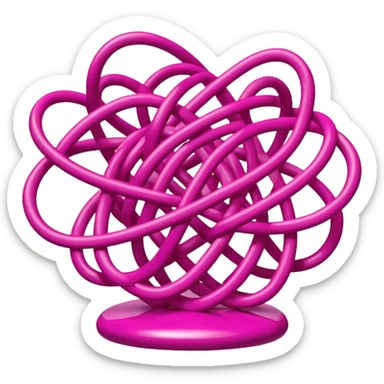 Jeff Koons style spam pink spaghetti abstract art sculpture  sticker