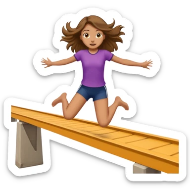Girl jumping from a bridge sticker