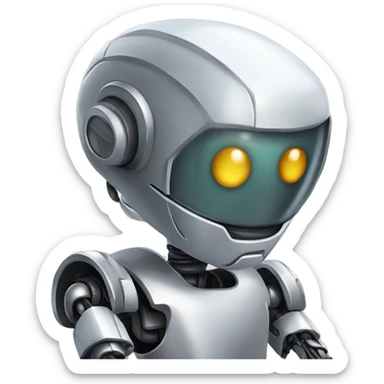 ROBO HOLDING THE ICONE 
GOOGLE CHROME sticker
