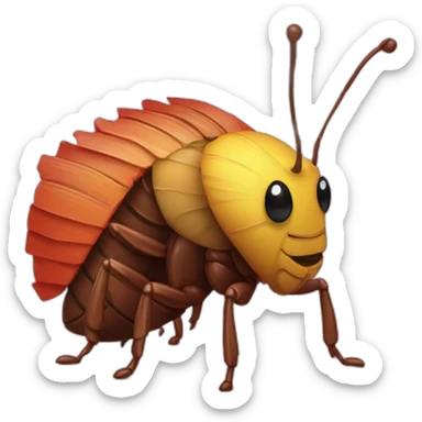 A cockroach with a piñata sticker