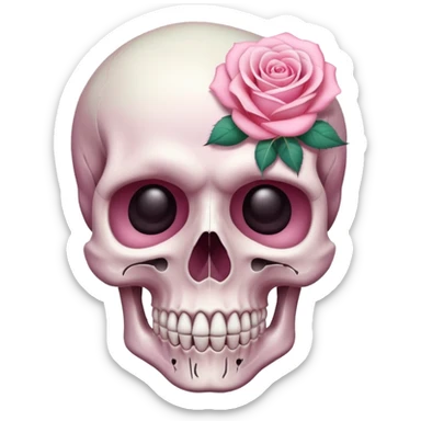 pastel skull with a rose sticker
