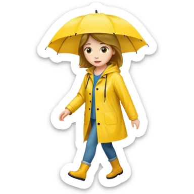 Raincoat Pedestrian woman sticker