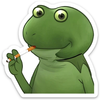 Kermit the frog smoking under the stars sticker