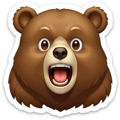 Screaming of excitement bear sticker