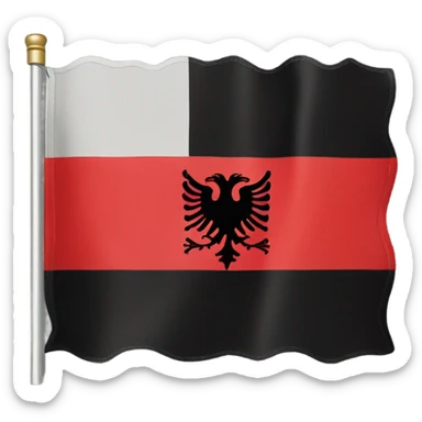 Albanian flag with a price tag sticker