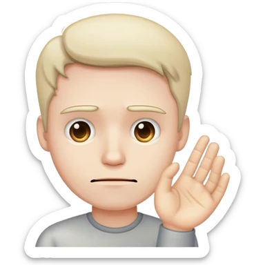 Unhappy man giving hand sticker