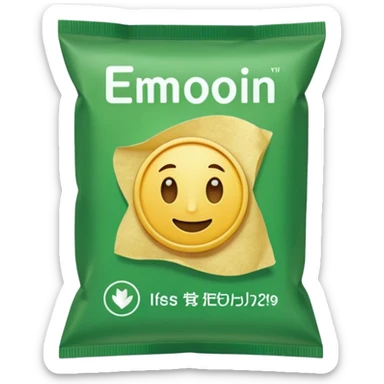 green pacaged chip with a chip image on it without writing sticker