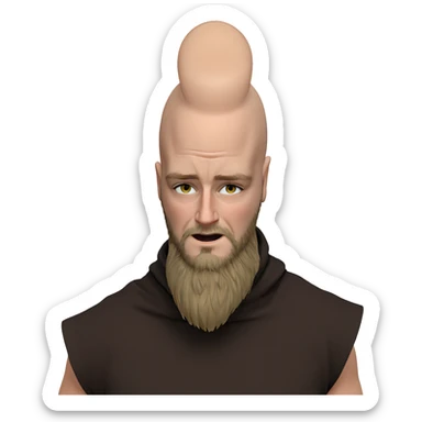 bald man with beard sticker