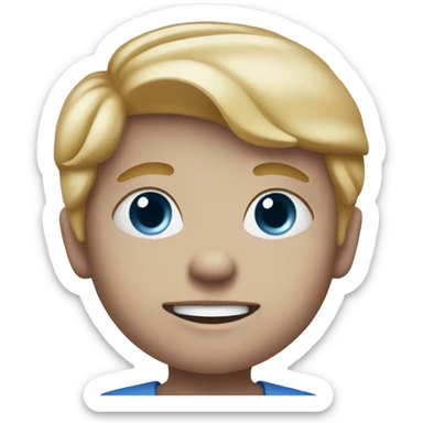 a blond toddler with blue eyes with pbj on his face sticker