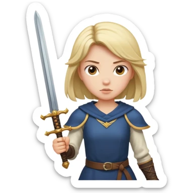 girl with sword sticker