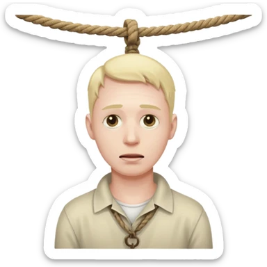 A man's neck hanging in a rope dead sticker