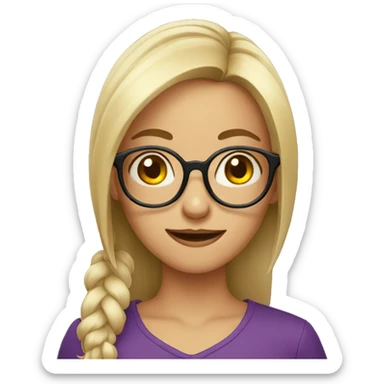 Crazy girl with glasses sticker