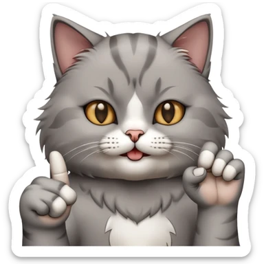 Cat flipping you off sticker