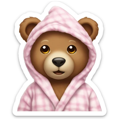 teddy bear that’s wearing a bunny dressing gown  sticker