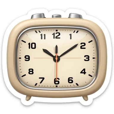 alarm oclock aesthetic and ios.18.1 and to show six in the morning color beige sticker