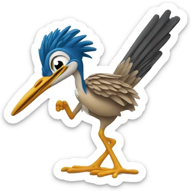 road runner holding a 'see you soon' banner sticker