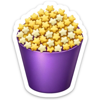 Glitter purple and yellow popcorn  sticker