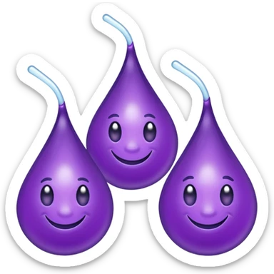 3 purple Drops with kool aids signature color, Juicy , no face just like the dorps 💦 sticker