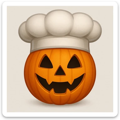 halloween emoji with chef hat sticker