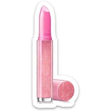 Light pink glitter lipgloss tube sticker