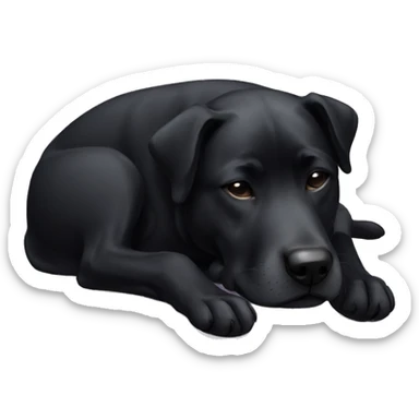 Black sleeping dog sticker